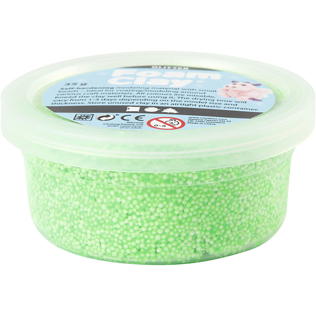 Foam Clay®, glitter, green, 35 g/ 1 tub [HOB-788830]