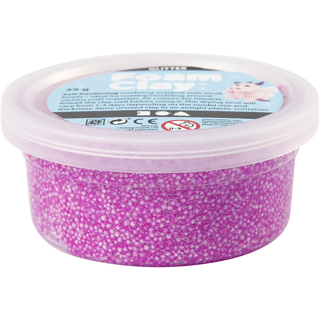 Foam Clay®, glitter, purple, 35 g/ 1 tub [HOB-788840]