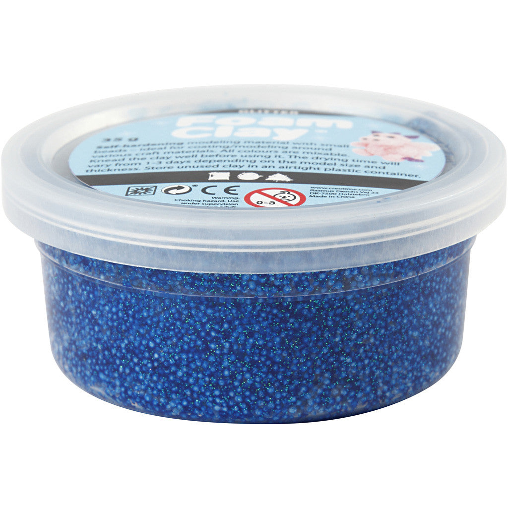 Foam Clay®, glitter, blue, 35 g/ 1 tub [HOB-788850]