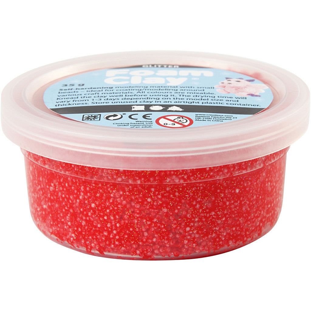 Foam Clay®, glitter, red, 35 g/ 1 tub [HOB-788870]