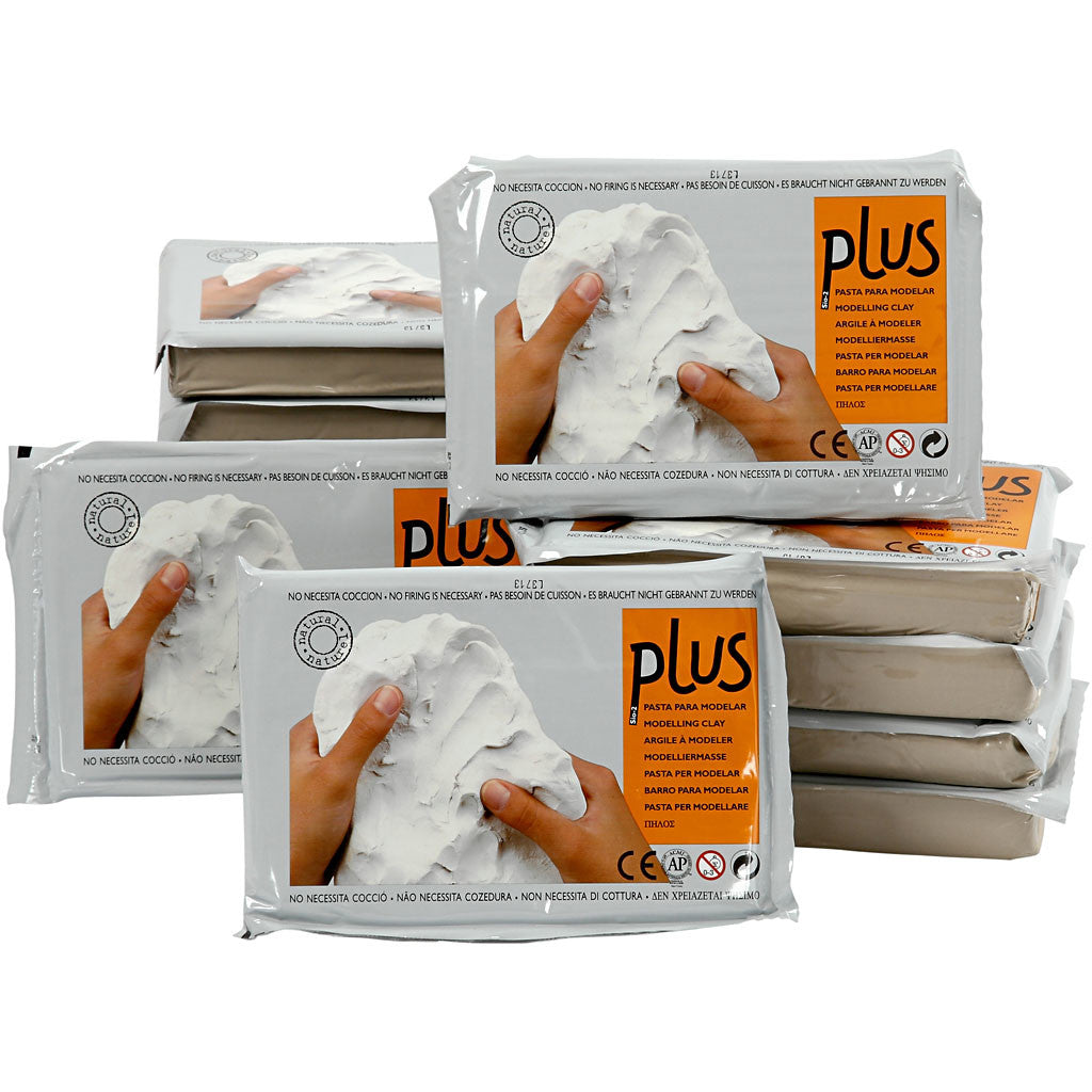 Self-Hardening Clay, light grey, 12x1000 g/ 1 pack [HOB-78901]