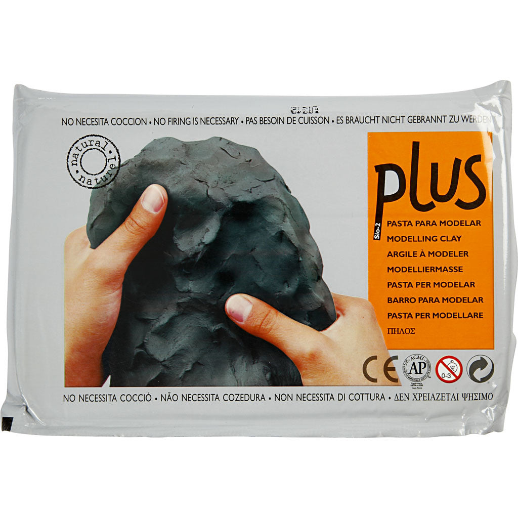 Self-Hardening Clay, black, 12x1000 g/ 1 pack [HOB-78903]