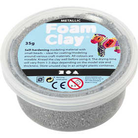 Foam Clay®, metallic, silver, 35 g/ 1 tub [HOB-78917]