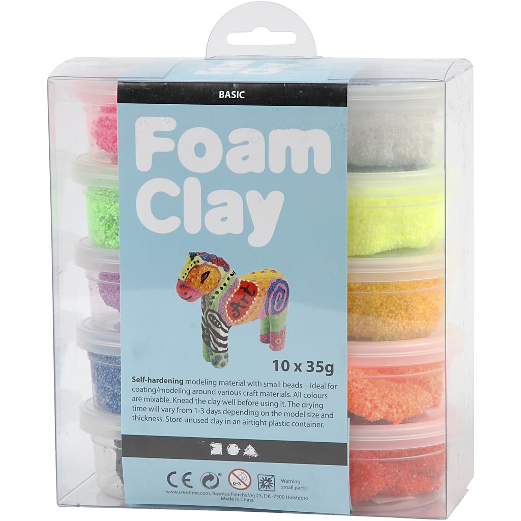 Foam Clay®, assorted colours, 10x35 g/ 1 pack [HOB-78930]