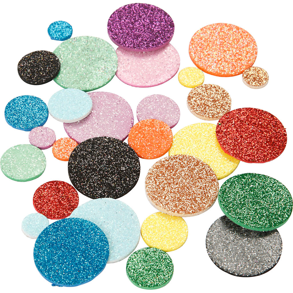 Foam Stickers Circles, Circles, dia. 12+20+32 mm, 1000 pc/ 1 pack [HOB-79022]