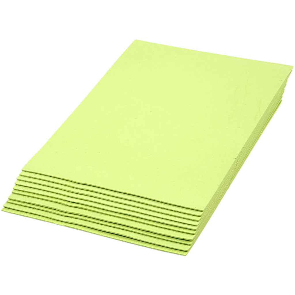 Foam Sheets, A4, sheet 210x297 mm, thickness 2 mm, light green, 10 sheet/ 1 pack [HOB-79037]