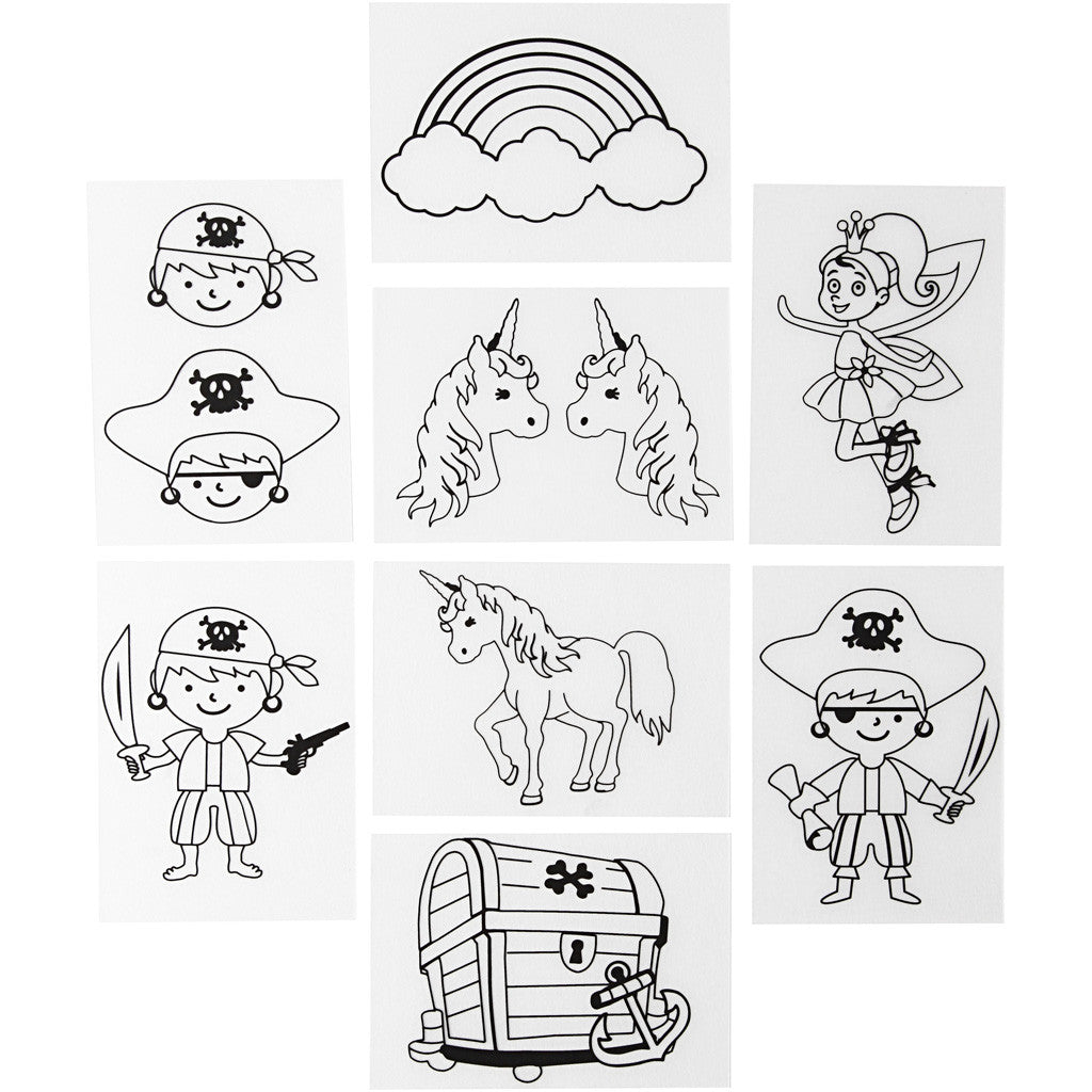 Shrink plastic sheets with motifs, sheet 10,5x14,5 cm, thickness 0,3 mm, 36 sheet/ 1 pack [HOB-79072]