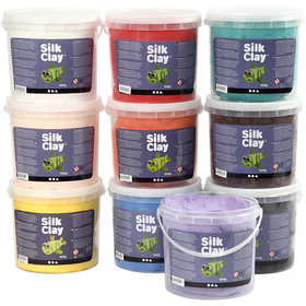 Silk Clay®, assorted colours, 10x650 g/ 1 pack [HOB-79144]