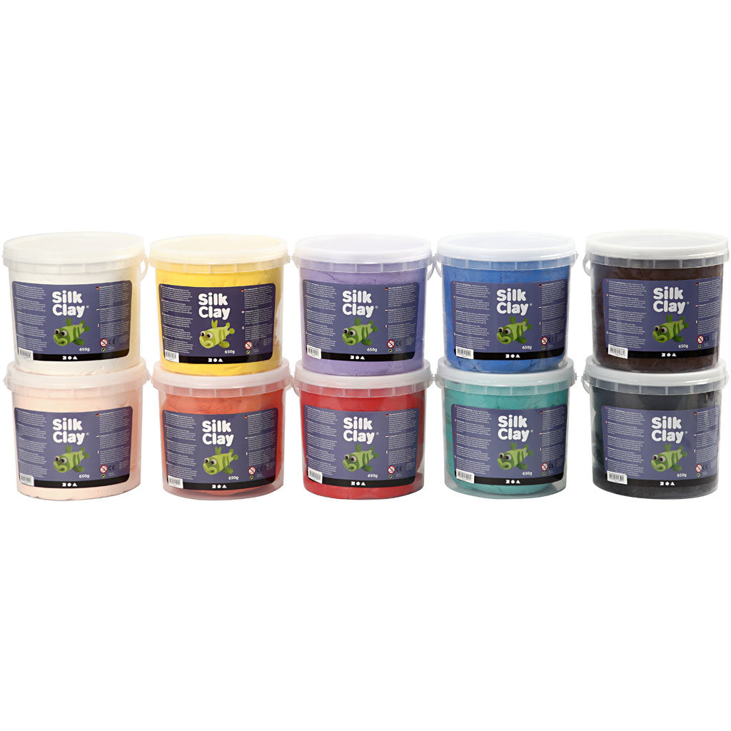 Silk Clay®, assorted colours, 10x650 g/ 1 pack [HOB-79144]