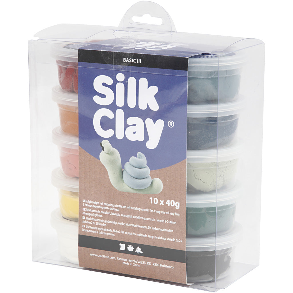 Silk Clay®, mute colours, 10x40g/ 1 pack [HOB-79154]