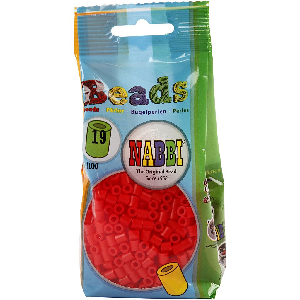 Fuse Beads, size 5x5 mm, hole size 2,5 mm, medium, light red (32225), 1100 pc/ 1 pack [HOB-751190]