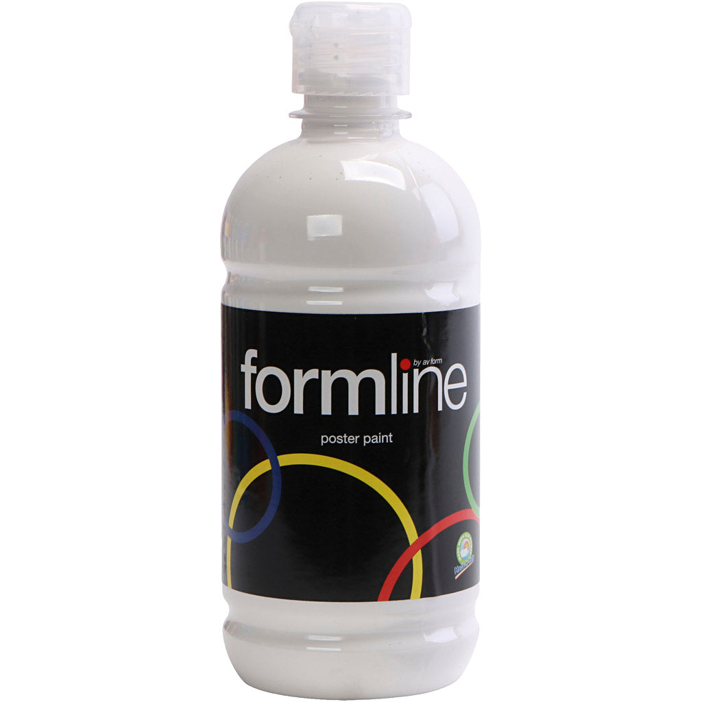 Poster paint Matte, white, 500 ml/ 1 bottle [HOB-642001]