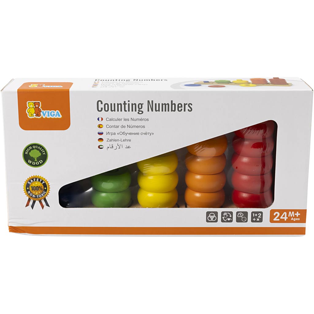 VIGA counting board, size 25x12x6 cm, 1 pc [HOB-901164]