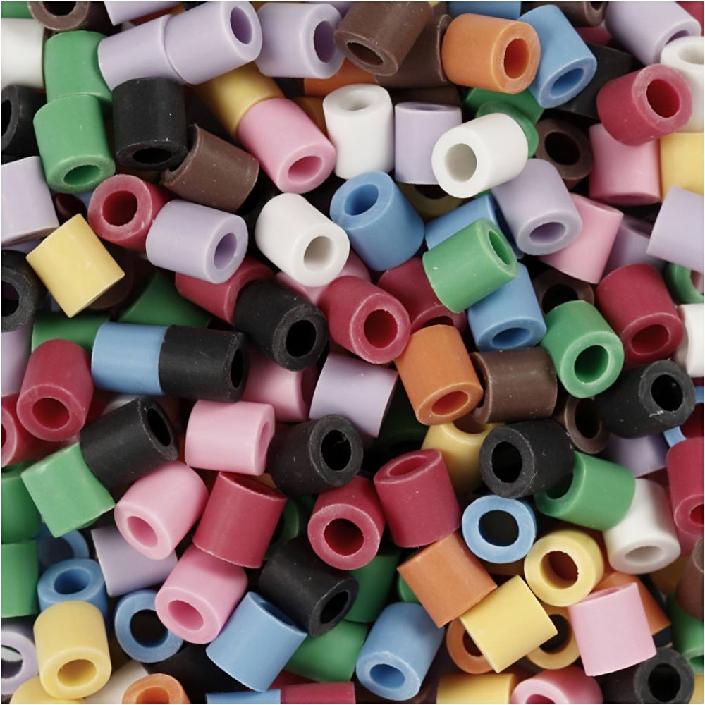 NABBI BioBeads, size 5x5 mm, hole size 2.5 mm, medium, assorted colours, 1000 pc/ 1 pack [HOB-9067710]