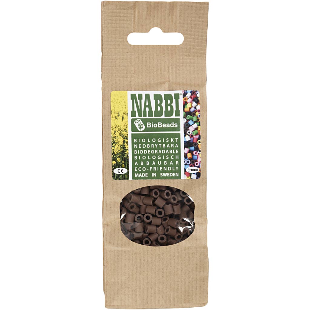NABBI BioBeads, size 5x5 mm, hole size 2.5 mm, medium, brown, 1000 pc/ 1 pack [HOB-9067810]
