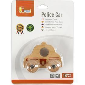 VIGA Small Wooden Police Car, Police car, size 9x7,5 cm, 1 pc [HOB-907671]
