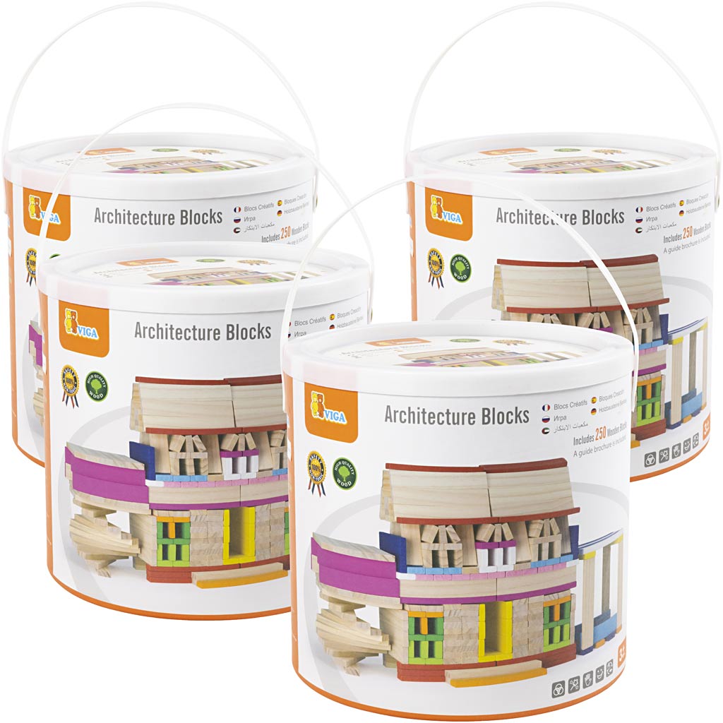 VIGA wooden building blocks, size 10 cm, 1000 parts/ 1 pack [HOB-907690]