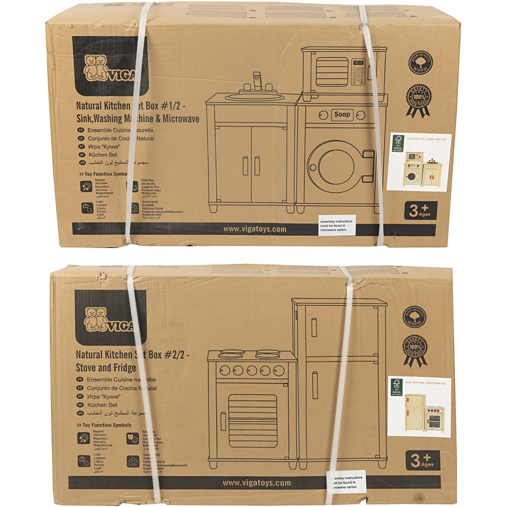 VIGA play kitchen, size 160x54x36 cm, 1 set [HOB-907706]