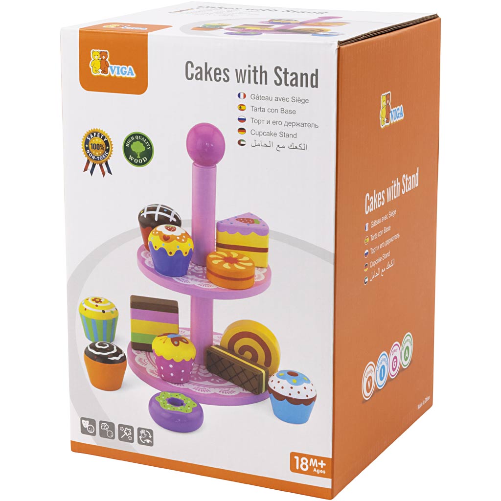 VIGA cupcakes with cake rack, size 25,5 cm, 1 set [HOB-907720]