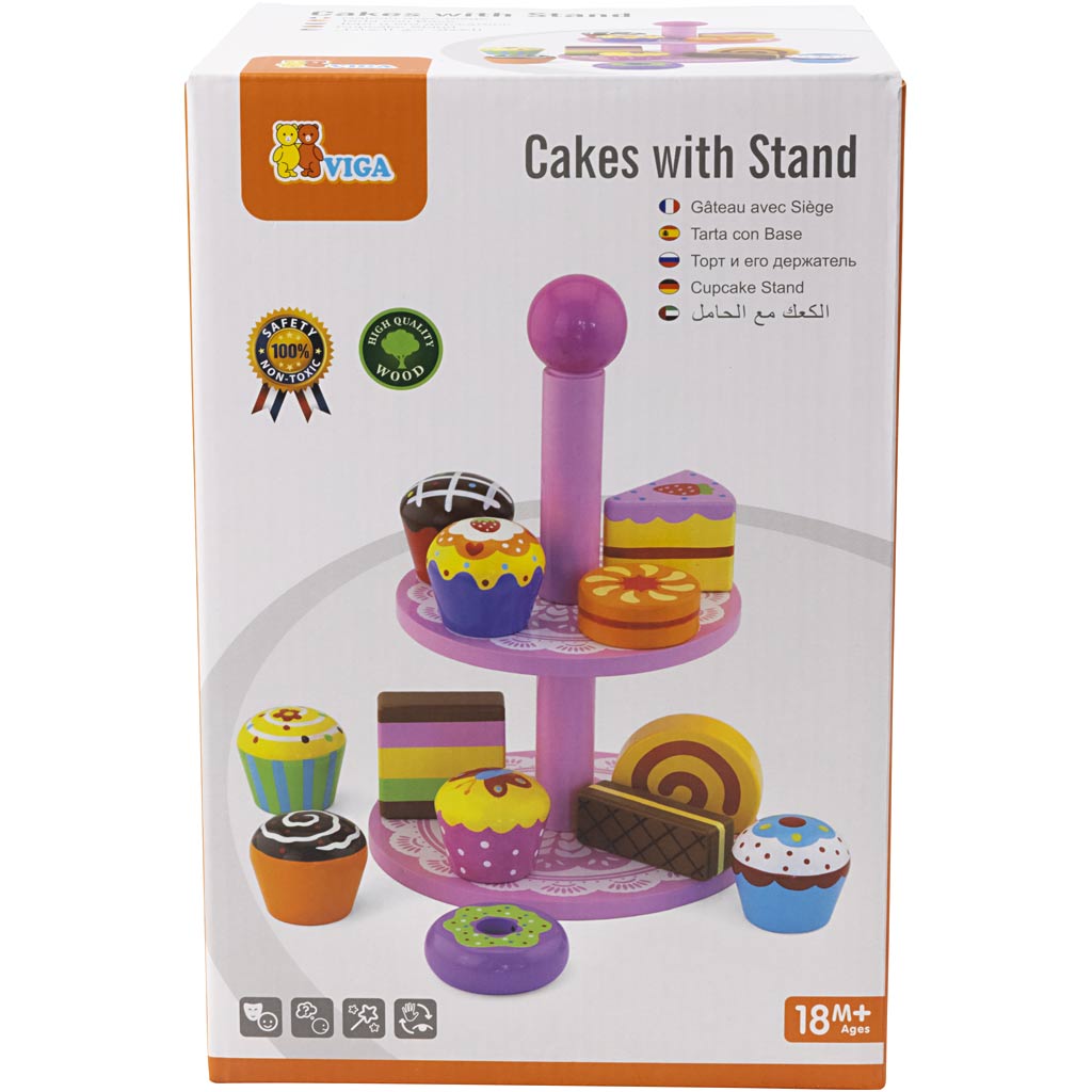 VIGA cupcakes with cake rack, size 25,5 cm, 1 set [HOB-907720]