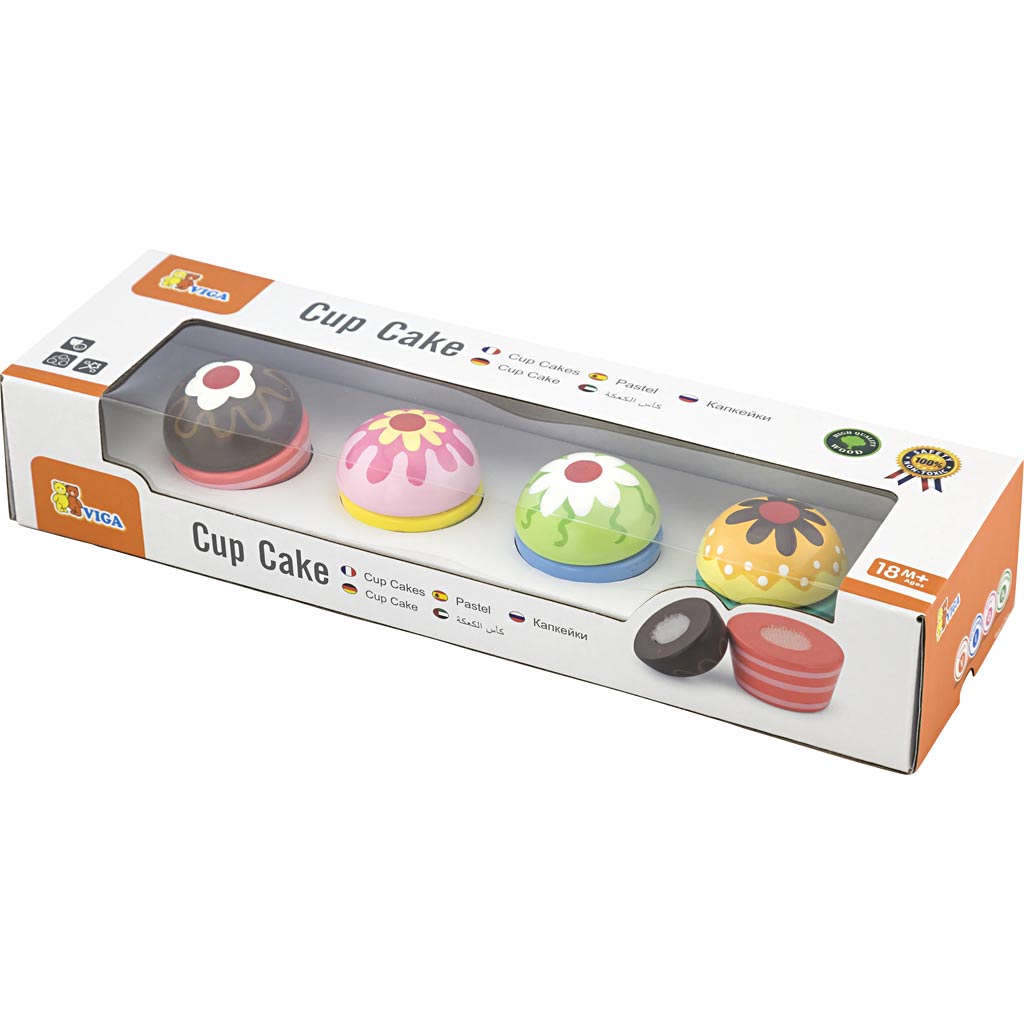 VIGA cupcakes, size 4x5,5 cm, 4 parts/ 1 pack [HOB-907721]