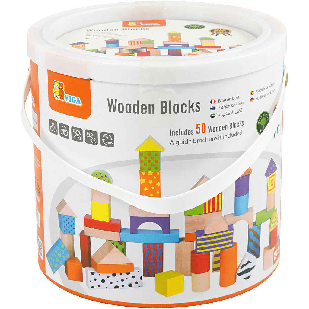 VIGA wooden blocks, size 3 cm, 50 parts/ 1 set [HOB-907729]