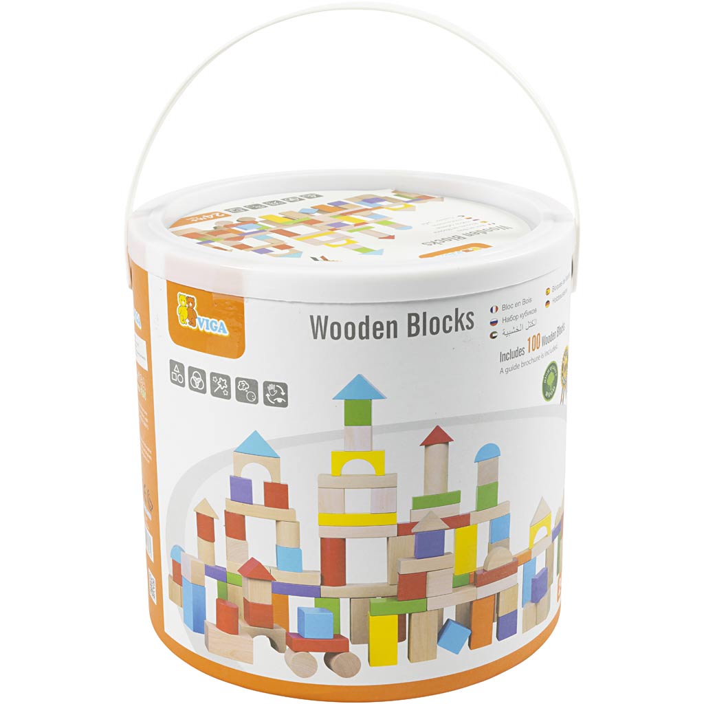 VIGA wooden blocks, size 3 cm, 100 parts/ 1 pack [HOB-907731]