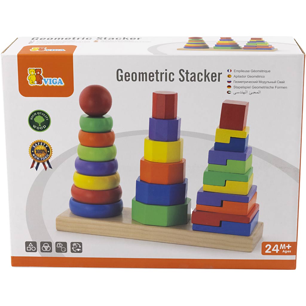 VIGA geometric stacking tower, size 28x21x9 cm, 1 set [HOB-907733]