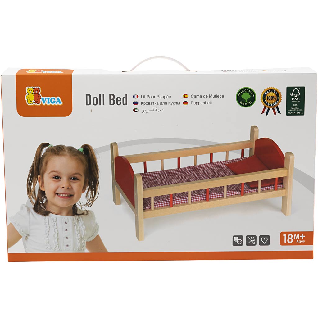 VIGA doll's bed, size 56x31x23 cm, 1 pc [HOB-907770]