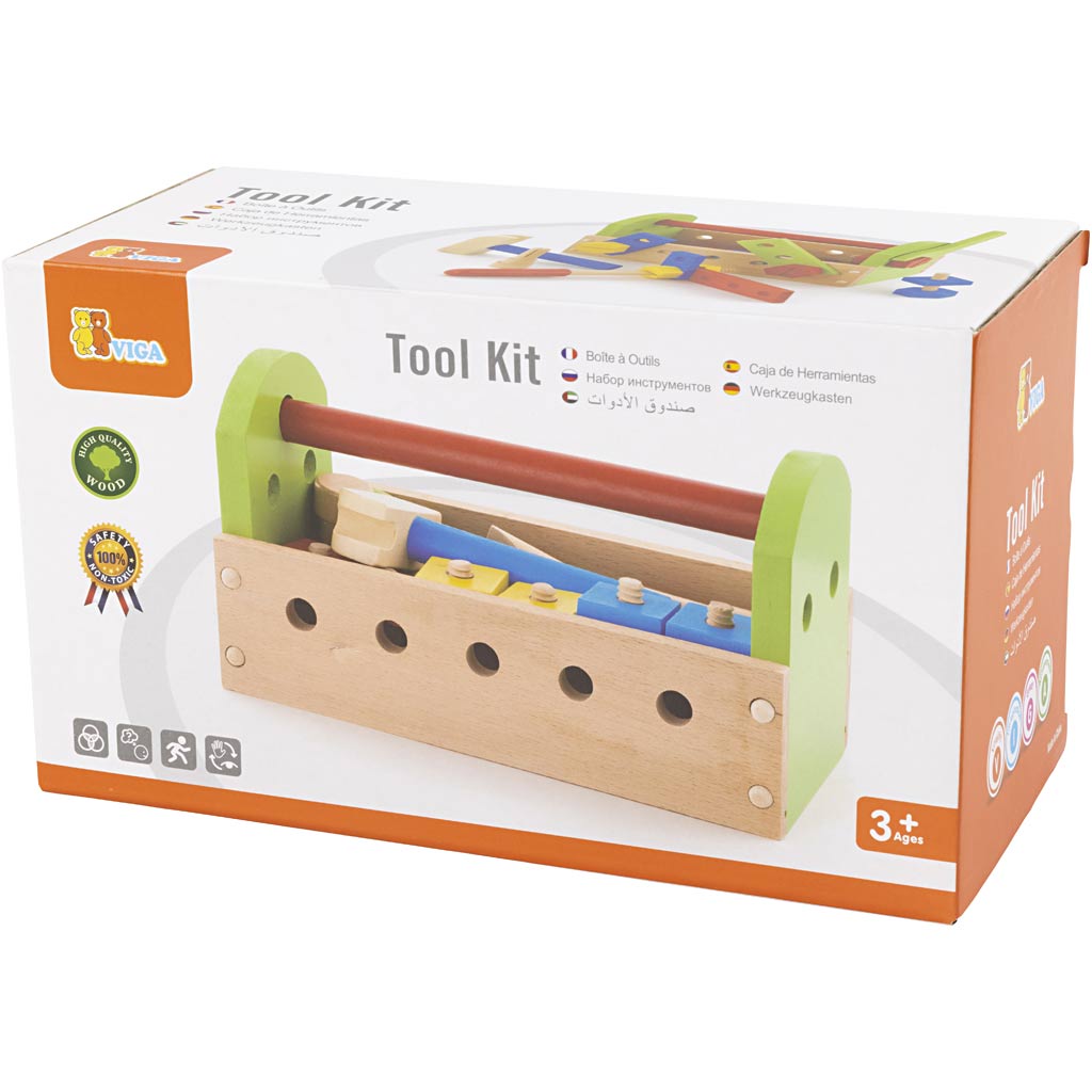 VIGA toy toolbox, size 25x14x12 cm, 1 pc [HOB-907774]