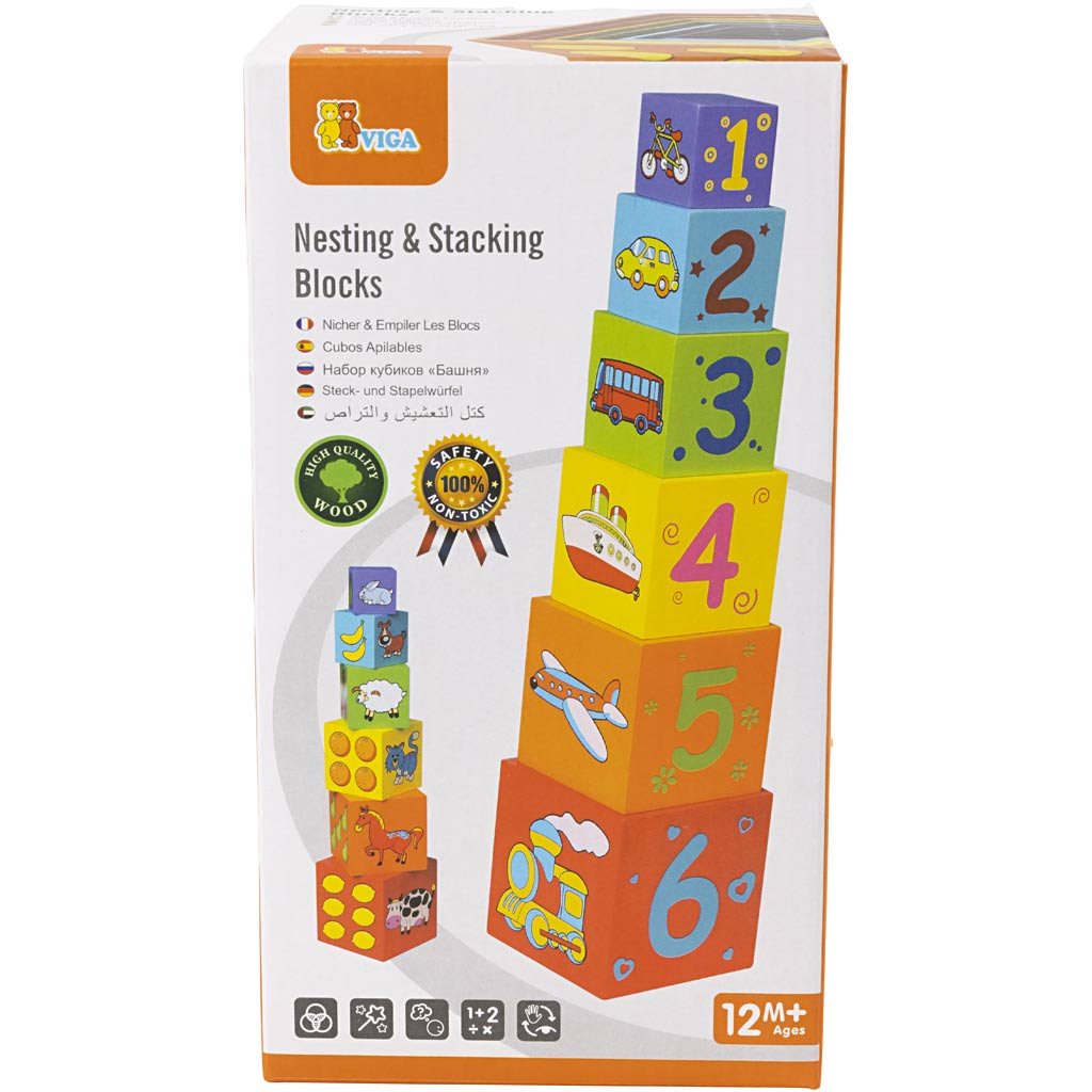 VIGA stacking boxes, size 48x11x11 cm, 6 parts/ 1 set [HOB-907778]