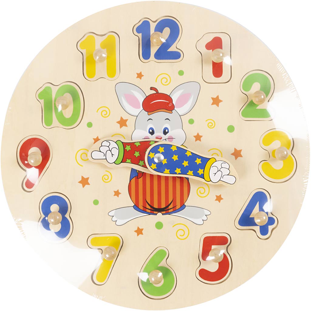 VIGA clock jigsaw puzzle, Clock, dia. 30 cm, 12 puzzle pieces, 1 pc [HOB-907783]