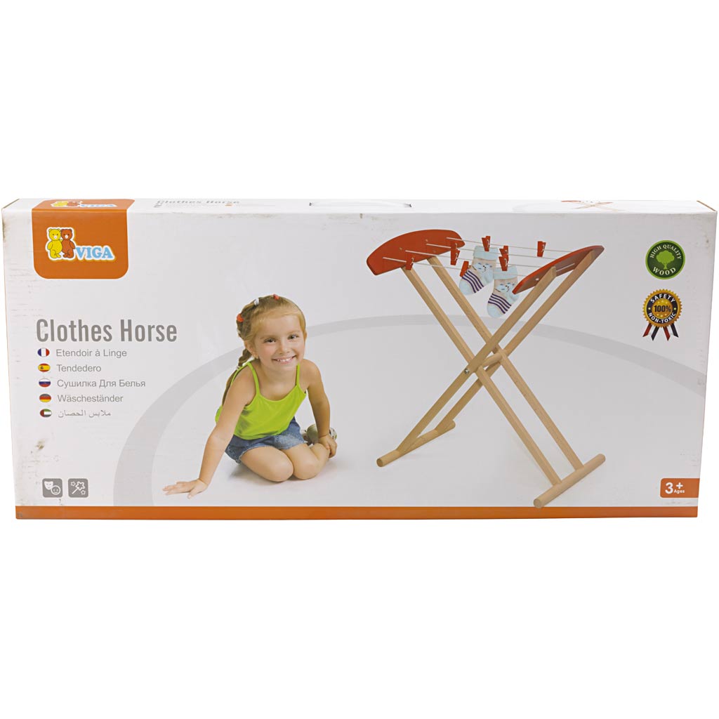 VIGA wooden play drying rack, size 41x61x34 cm, 1 pc [HOB-907798]