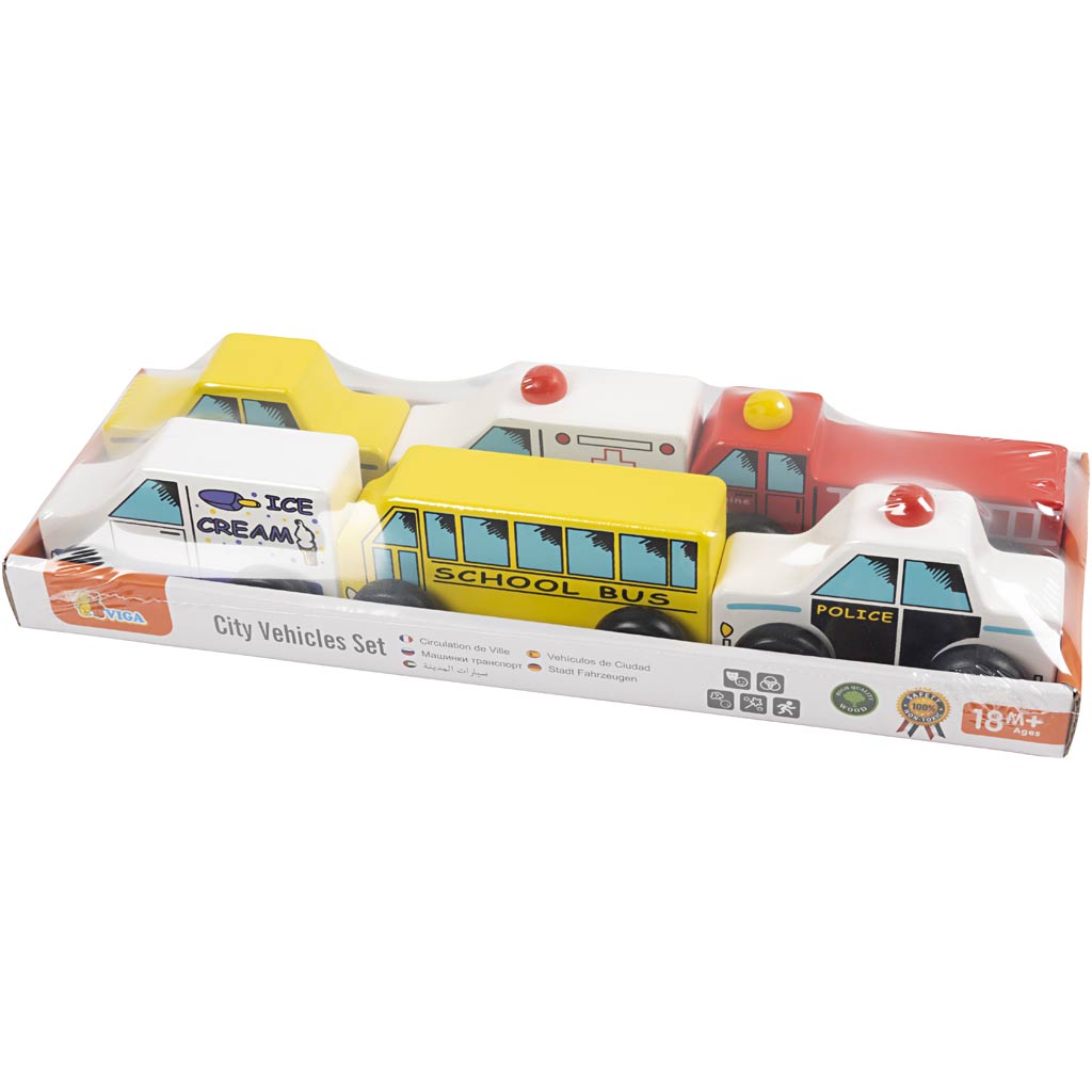 VIGA mini cars, commercial vehicles, size 7-9 cm, 6 parts/ 1 set [HOB-908497]
