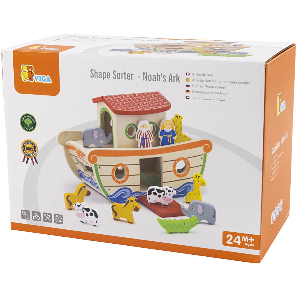 VIGA Noah’s ark shape sorter, size 34x25,5x16,5 cm, 1 pc [HOB-908544]