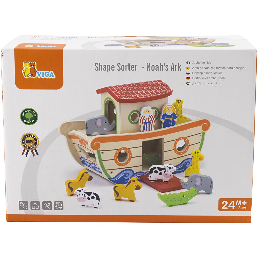 VIGA Noah’s ark shape sorter, size 34x25,5x16,5 cm, 1 pc [HOB-908544]