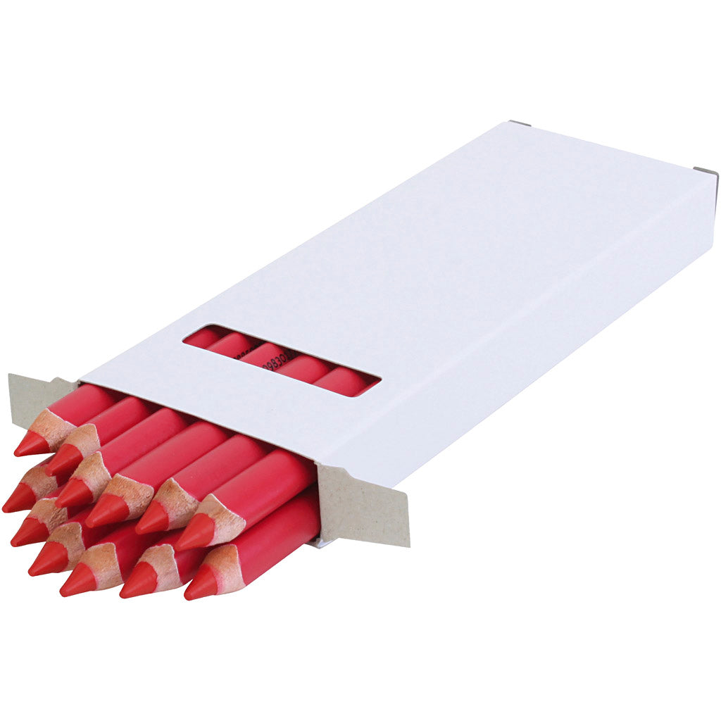 edu Jumbo Coloured Pencils, thickness 10 mm, lead 6,25 mm, dark red, 12 pc/ 1 pack [HOB-408034]