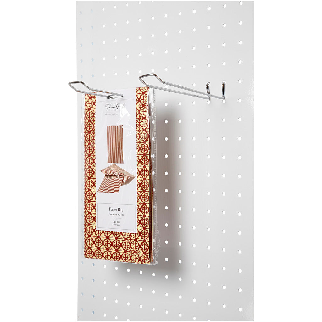 Euro pegboard hooks, L: 150 mm, W: 25 mm, thickness 3 mm, 50 pc/ 1 pack [HOB-930063]