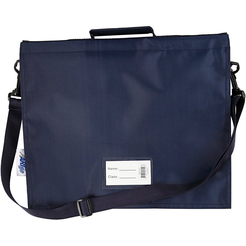 School Bag, D. 6 cm, size 36x31 cm, dark blue, 1 pc [HOB-951731]