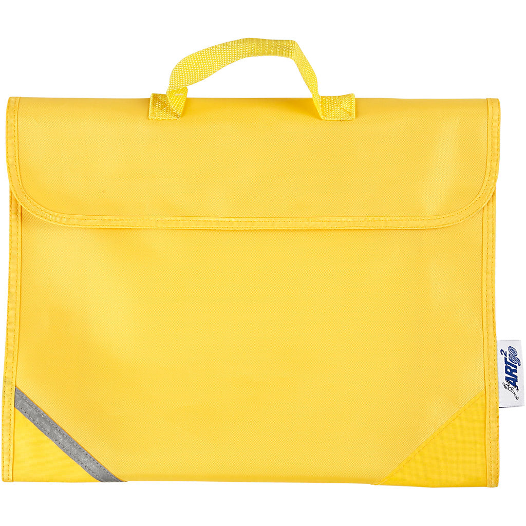 School Bag, D. 9 cm, size 36x29 cm, yellow