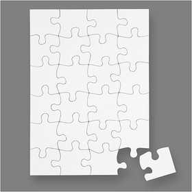 Jigsaw Puzzle, size 15x21 cm, white, 24 puzzle pieces, 16 pc/ 1 pack [HOB-95194]