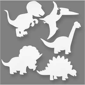 Dinosaur, H: 15-22 cm, W: 24-25 cm, 230 g, white, 16 pc/ 1 pack [HOB-95205]