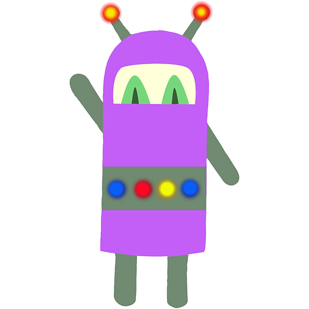 Robots, H: 22,5-24 cm, W: 15-16 cm, 230 g, white, 16 pc/ 1 pack [HOB-95207]