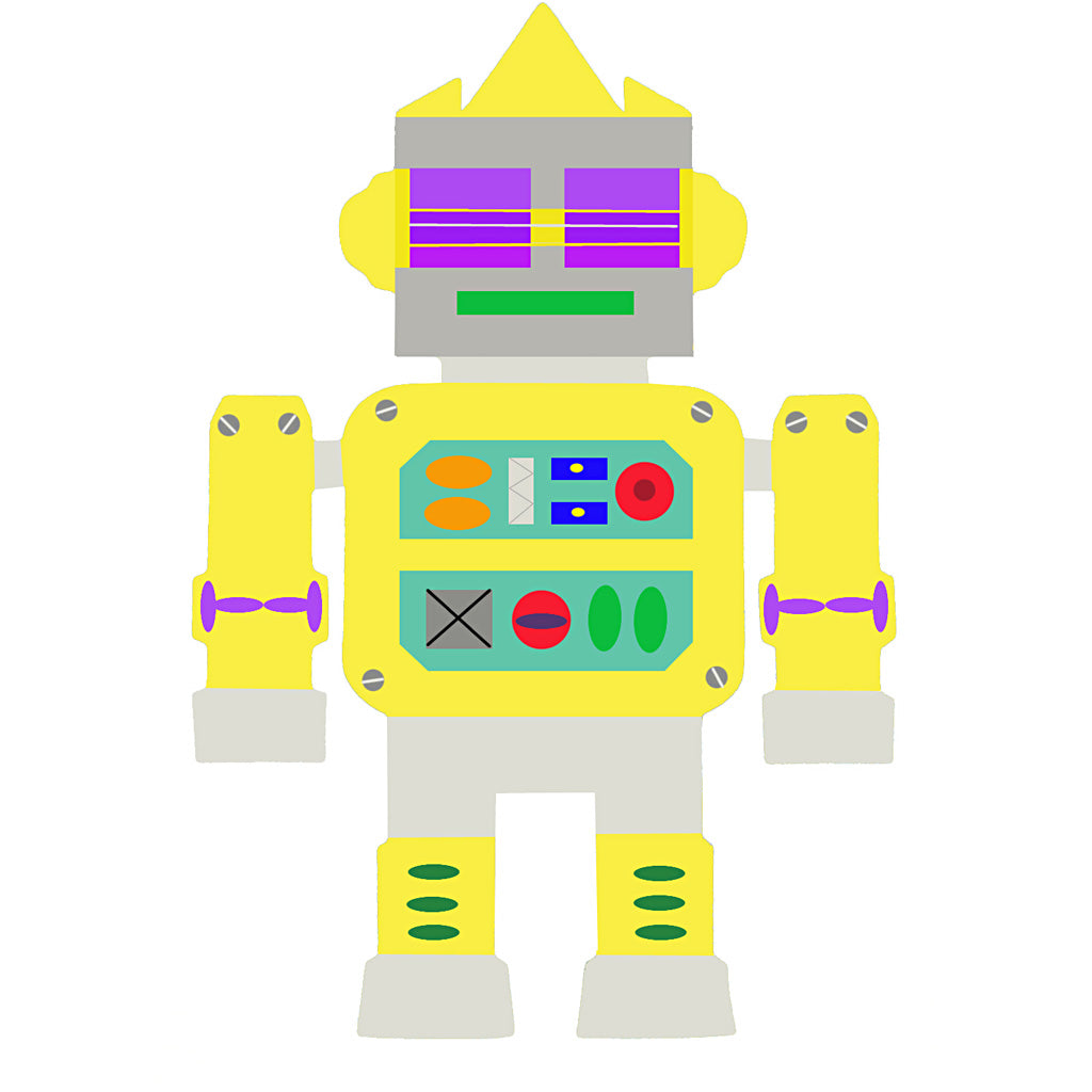 Robots, H: 22,5-24 cm, W: 15-16 cm, 230 g, white, 16 pc/ 1 pack [HOB-95207]