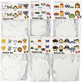 Card Masks, H: 15-22 cm, W: 24-25 cm, white, 192 pc/ 1 pack [HOB-95273]