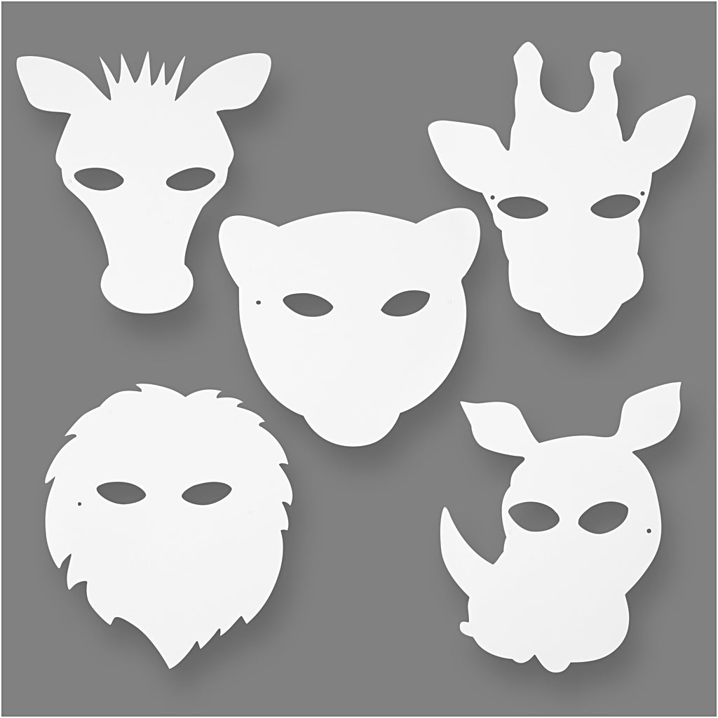 Card Masks, H: 15-22 cm, W: 24-25 cm, white, 192 pc/ 1 pack [HOB-95273]