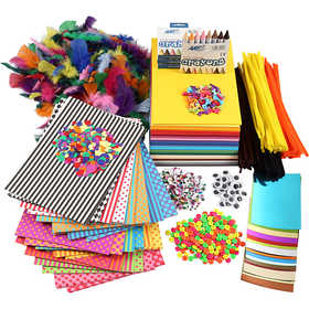 Large Creative Package of Materials and Templates, assorted colours, 1 set [HOB-97423]