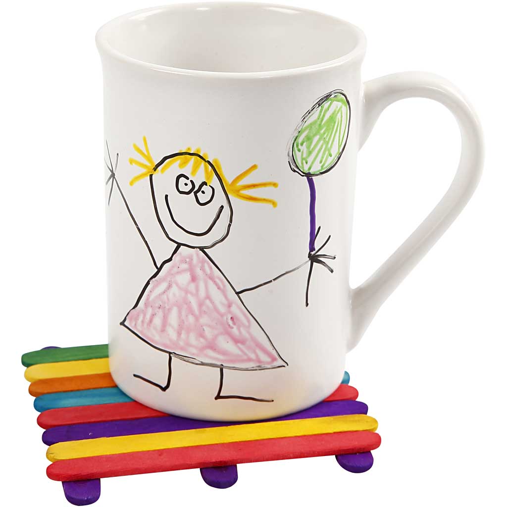 Glitter and Wood Sticks, assorted colours, 1 set [HOB-97435]