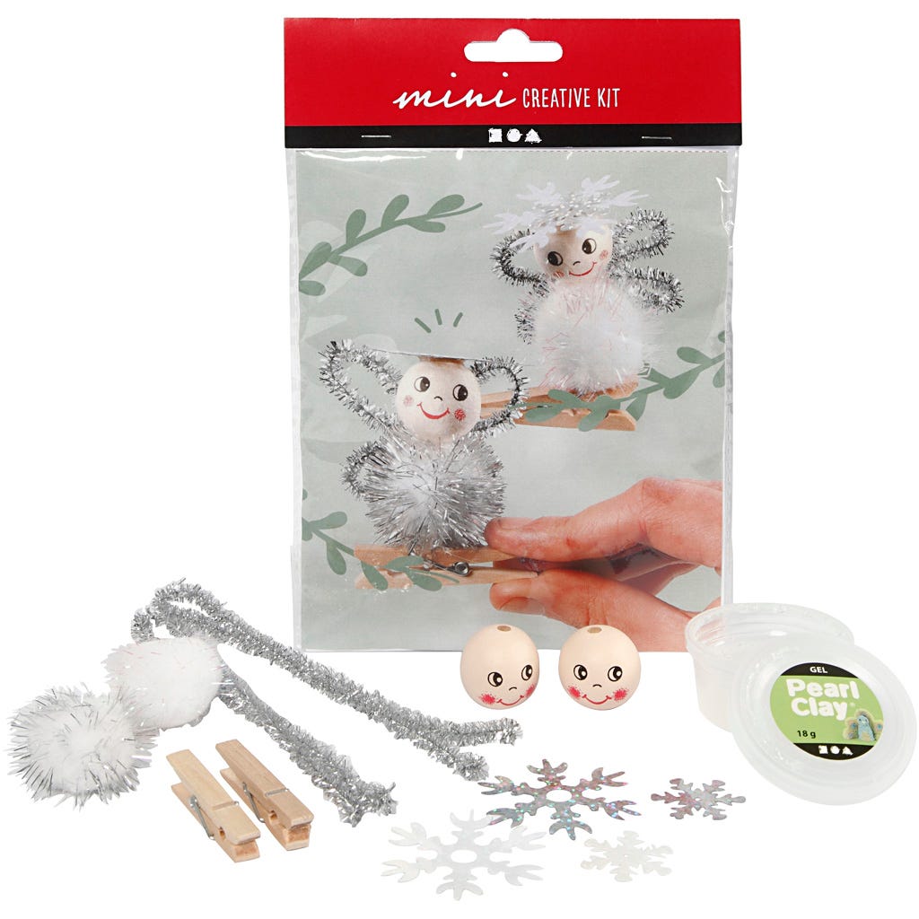 Mini Craft Kit, angels on wooden pegs, 1 pack [HOB-977351]