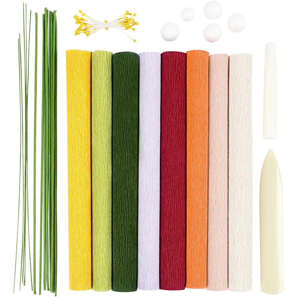 Starter Craft Kit Crepe Paper, assorted colours, 1 pack [HOB-97738]